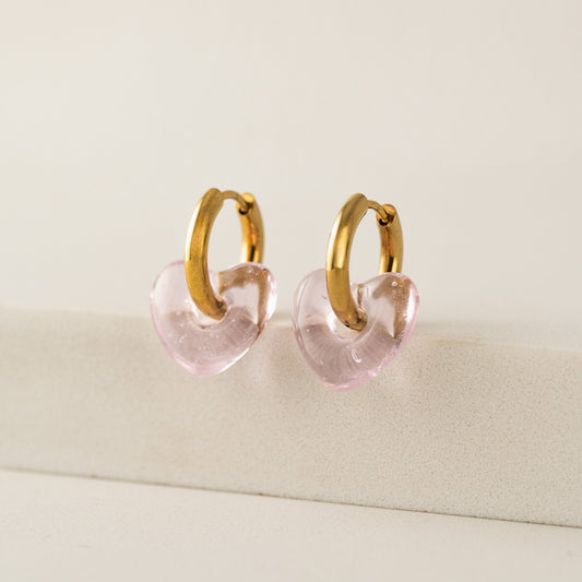 Corazon Heart Hoop Earrings