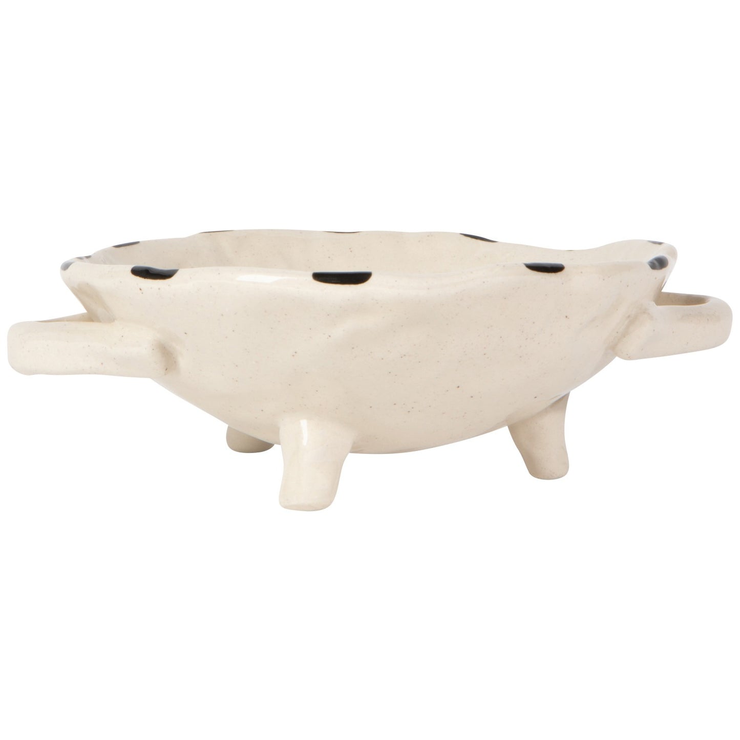 White ceramic hippo-shaped planter on a white background