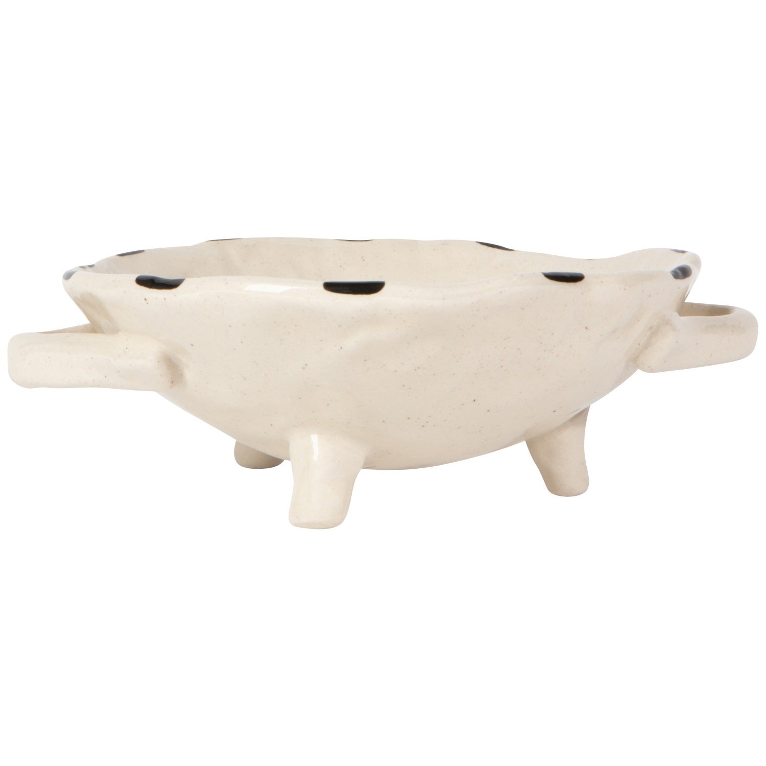 White ceramic hippo-shaped planter on a white background