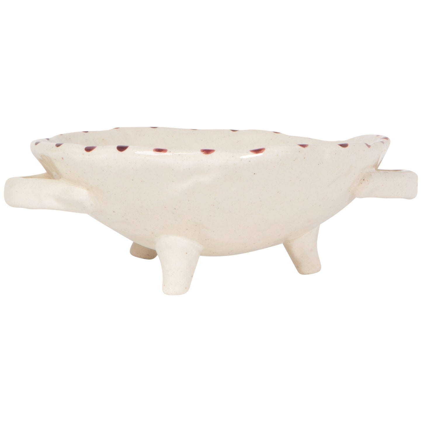 White ceramic oil burner with multiple holes on a white background