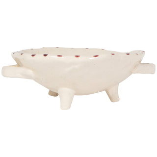 White ceramic oil burner with multiple holes on a white background