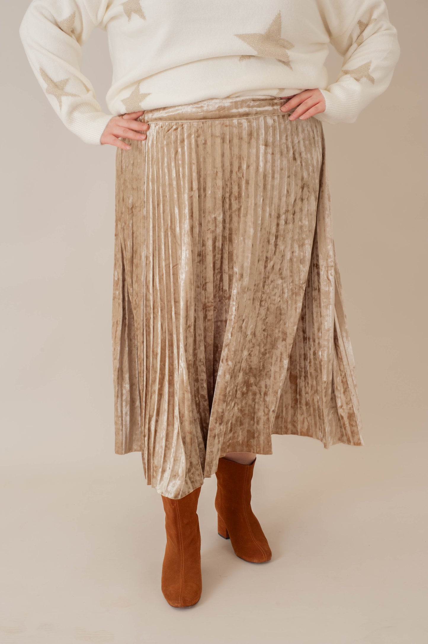 Curvy Leigha Velvet Skirt