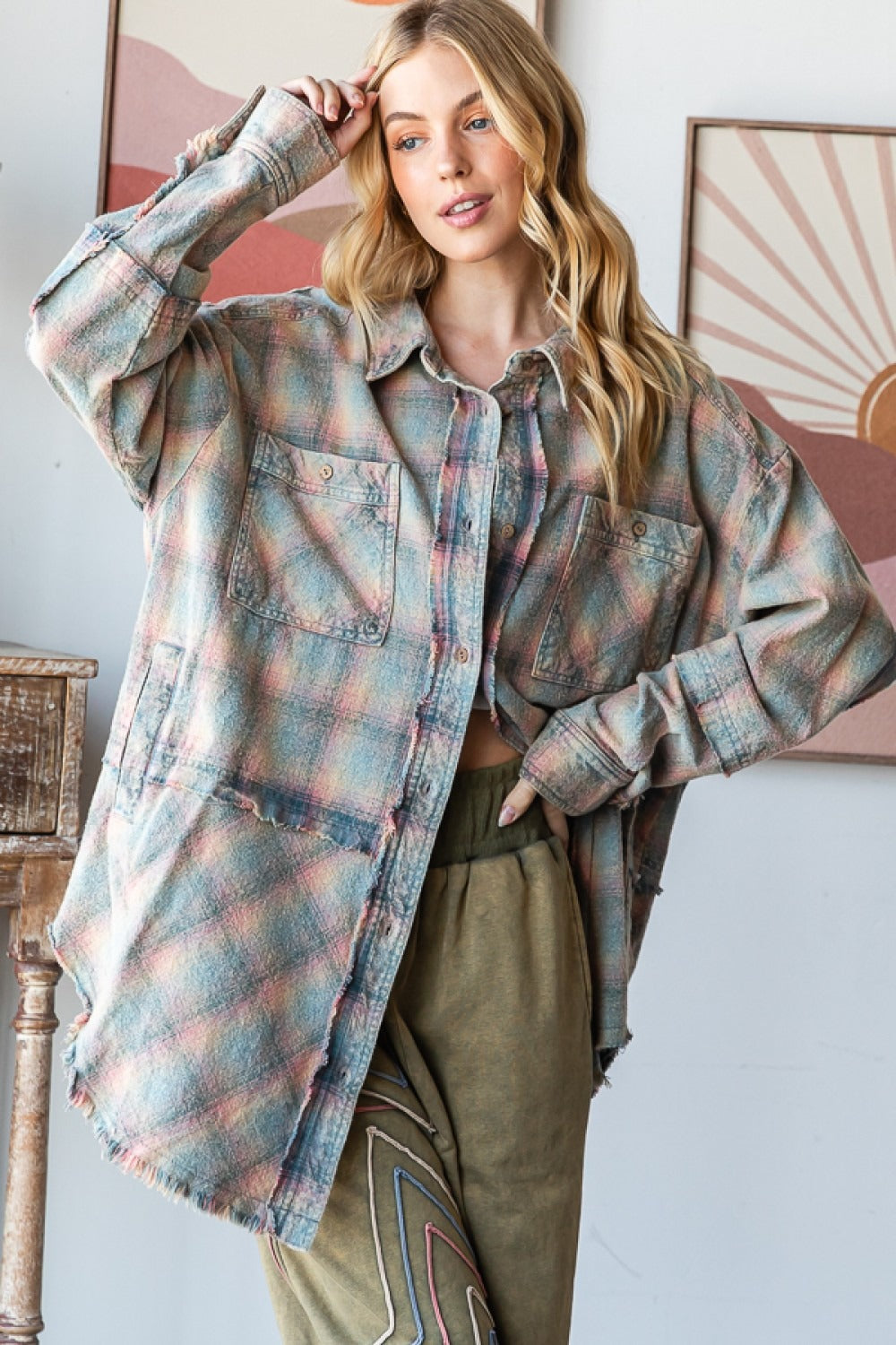 Lucas Plaid Top