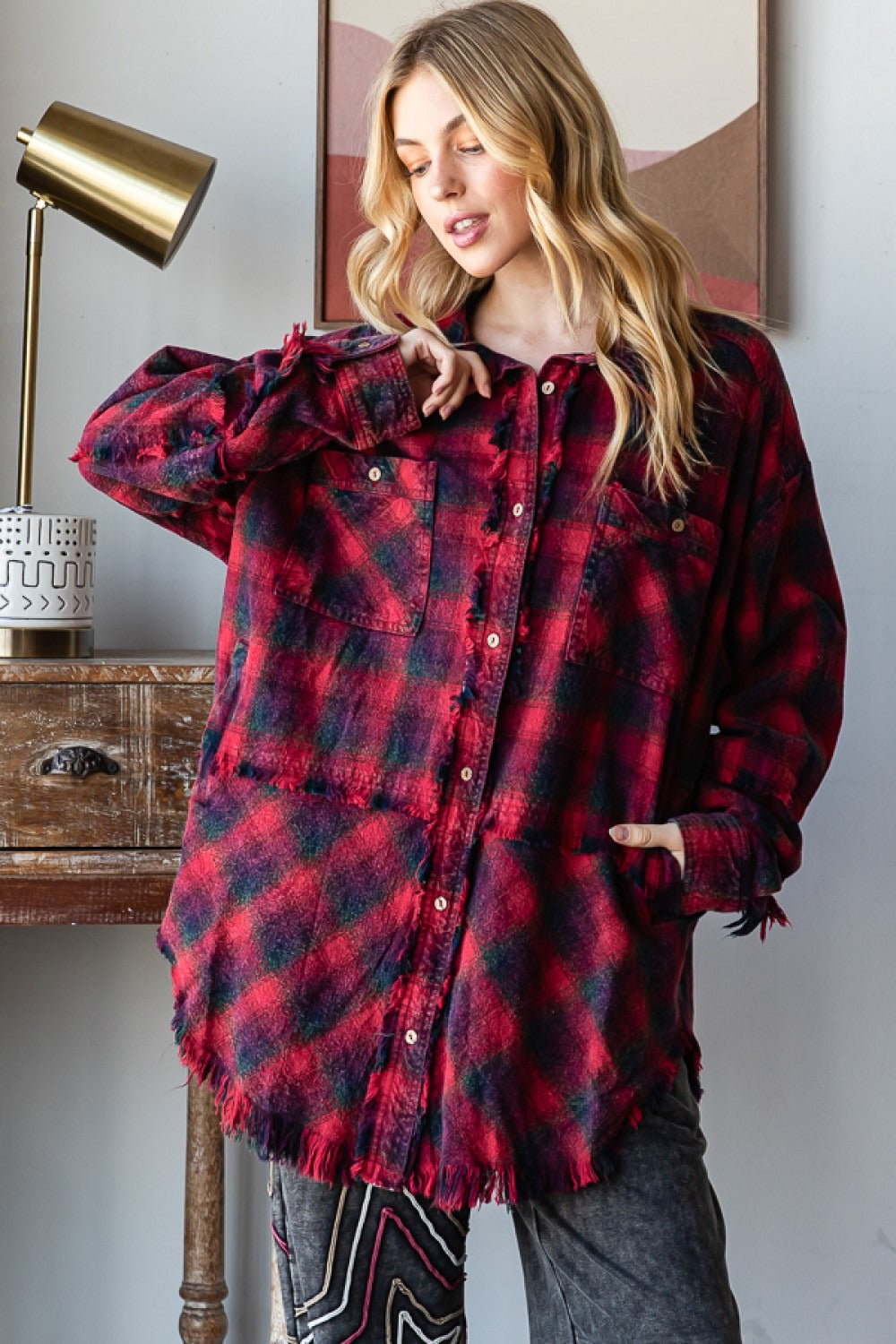 Lucas Plaid Top