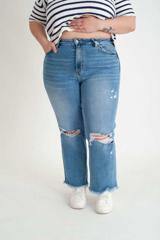 Tunnel Crop Straight Leg Jeans