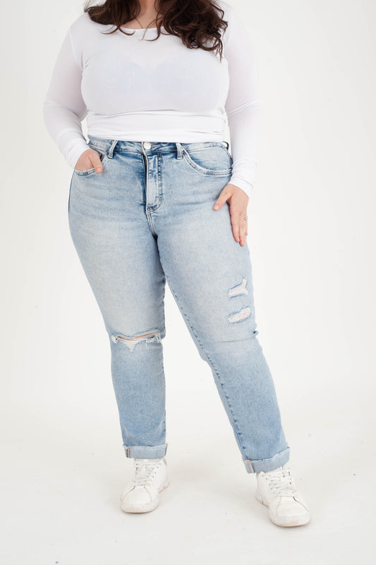 Curvy Bliss High Rise Straight Jeans