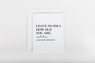 Framed print with humorous birthday message on a white background