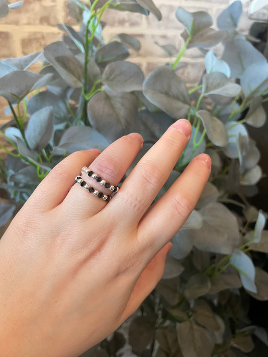 SS Black Swarovski Ring