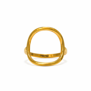 Gold ring on a white background