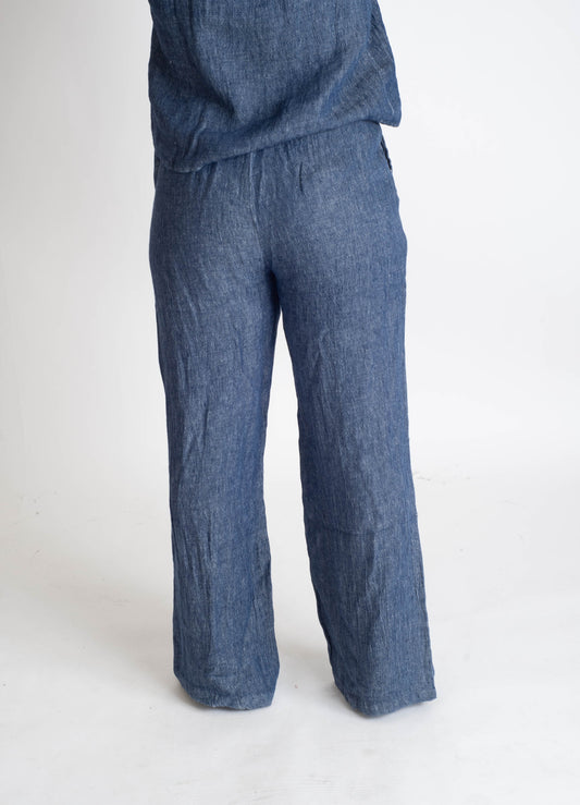 Blue pants on a white background