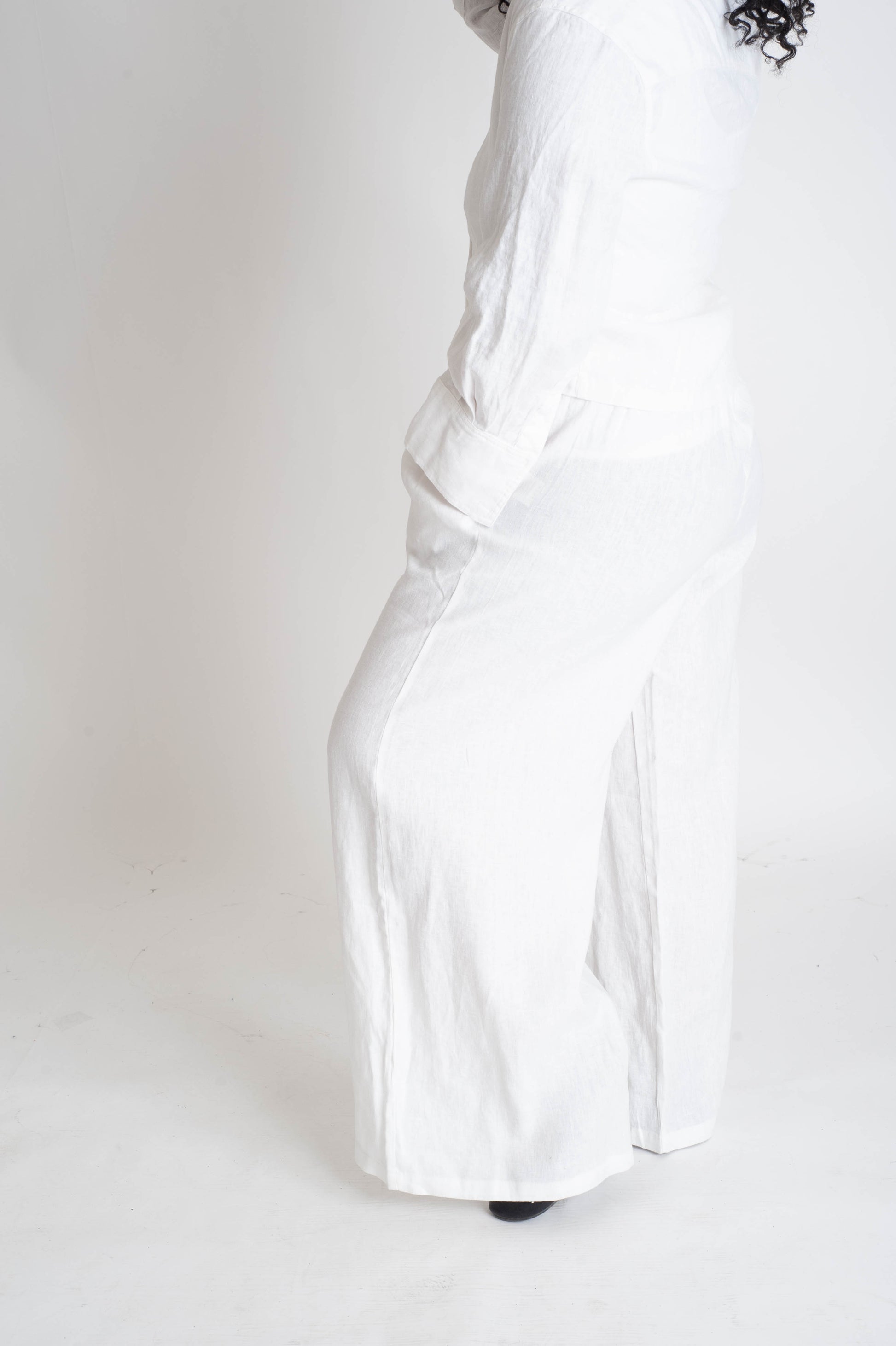White pants on a white background