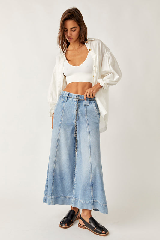Sheer Luck Cropped Wide Leg Jeans