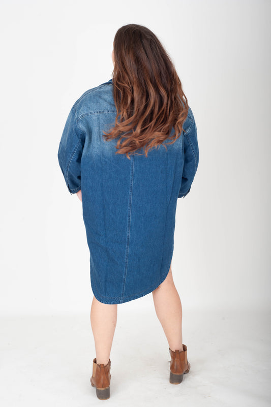 Curvy Meg Long Denim Jacket