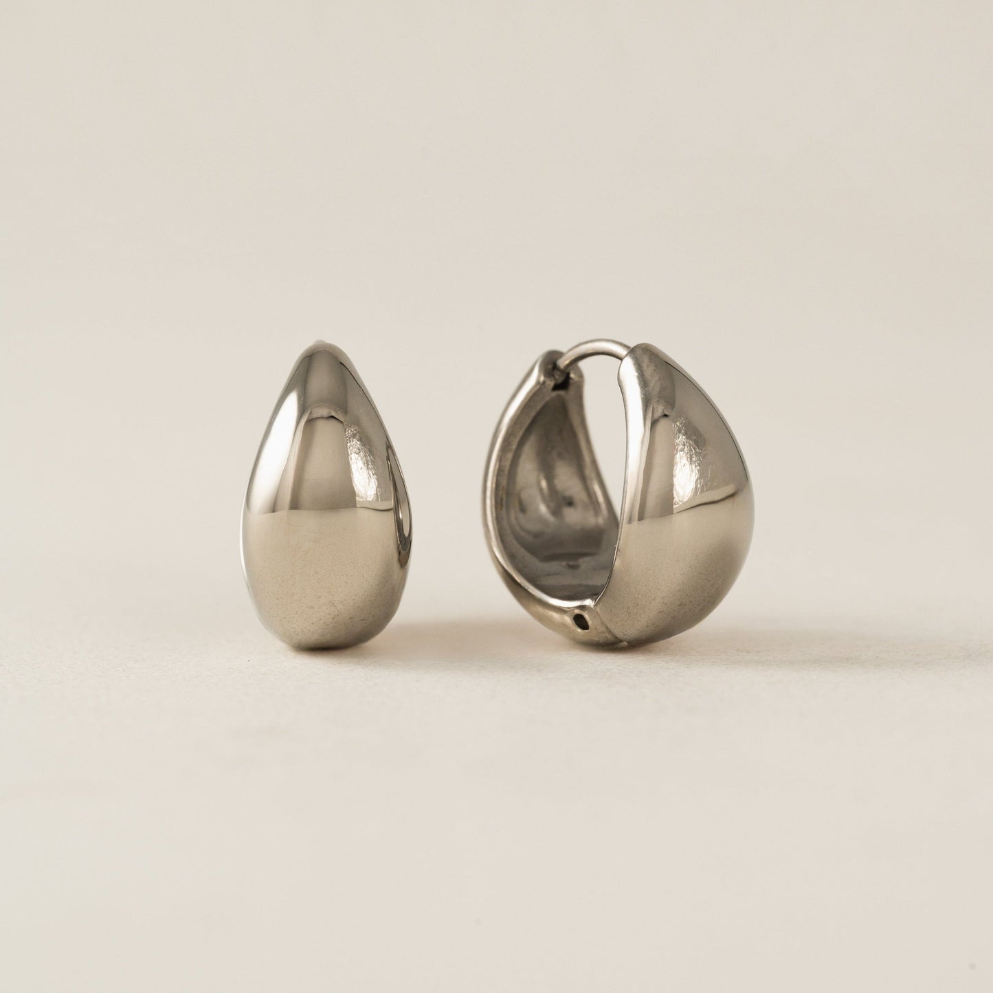 Oval Puff Hoop Earrings