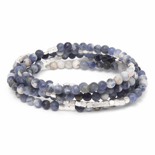 blue crystal beaded wrap bracelet