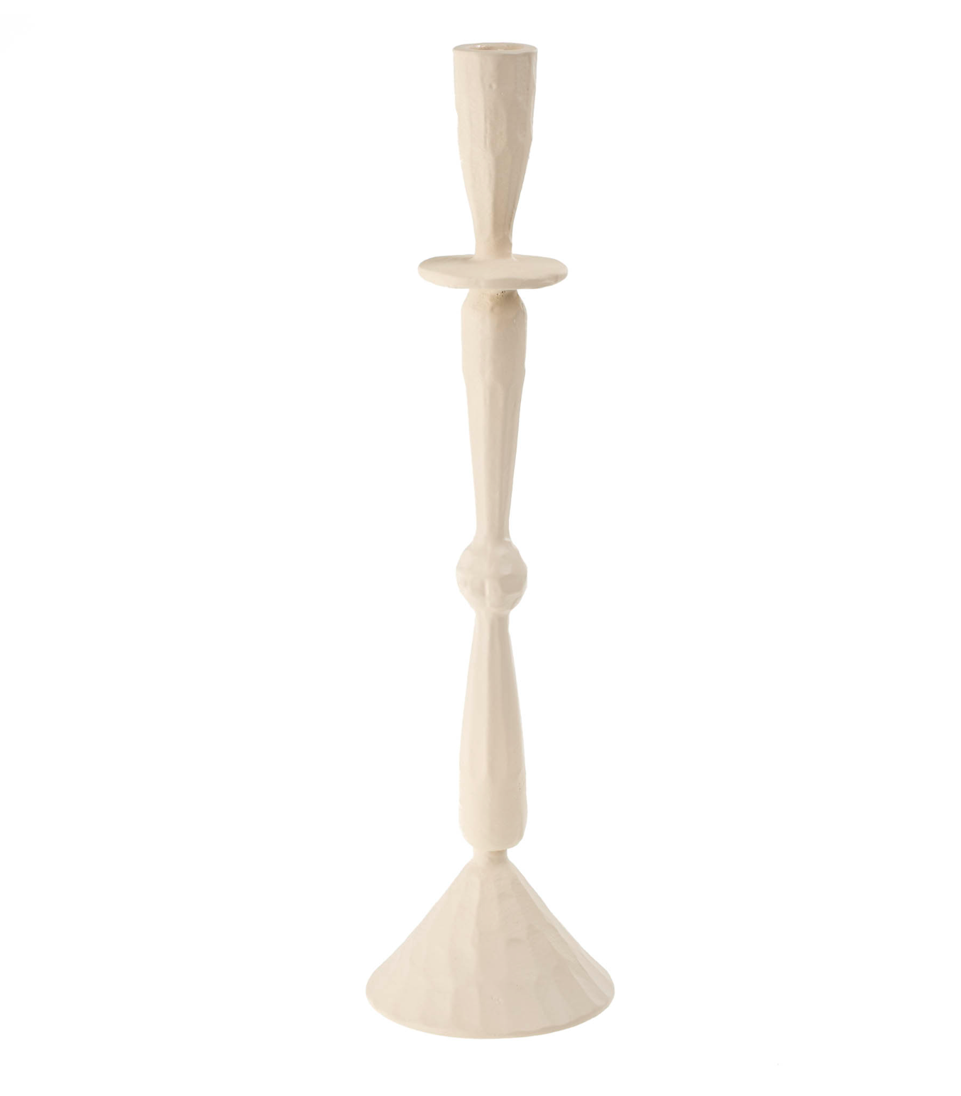 White candle holder on a white background