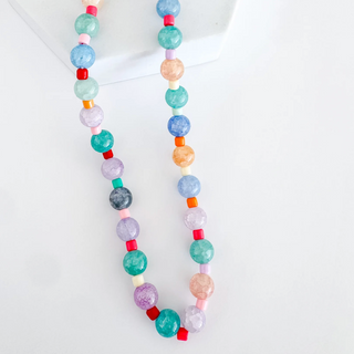 a smooth gem beaded necklace.
