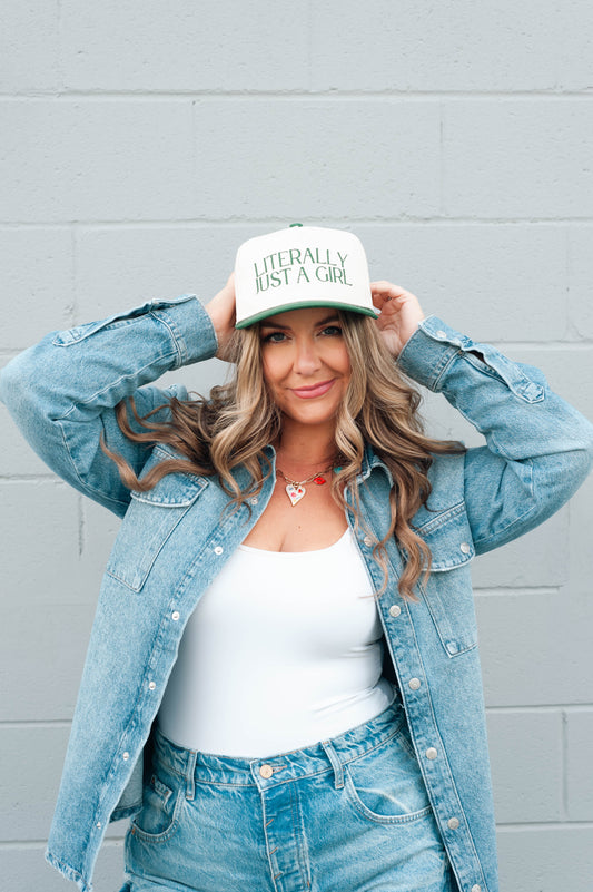 Literally Just A Girl Embroidered Trucker Hat