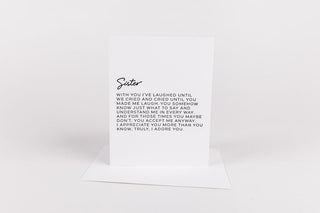 Greeting card with heartfelt message on a white background