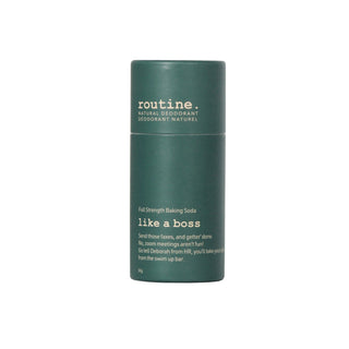 Green cylindrical container with 'routine.' branding on a white background
