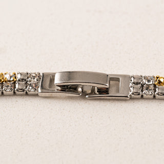 a close up on the clasp closure on the bracelet