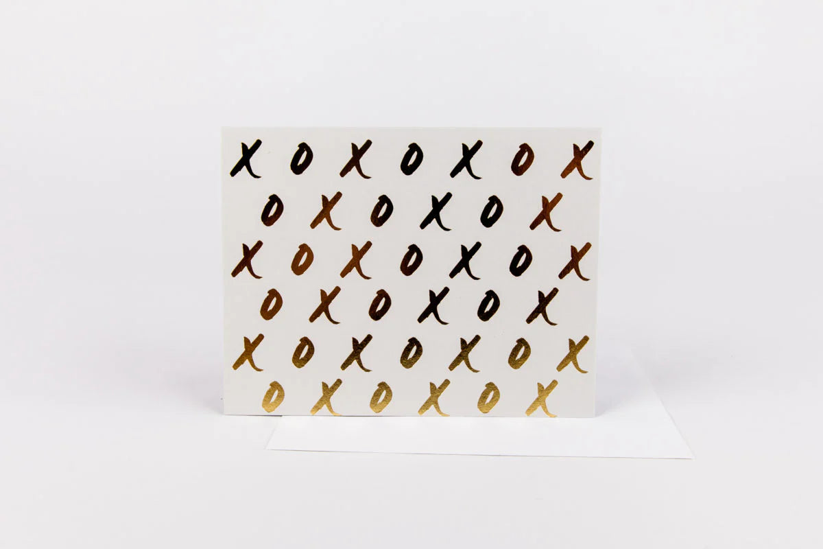 Card with 'XOXO' pattern on a white background