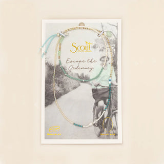 Mixed media beaded bracelet on a branded Scout Jewelry Card