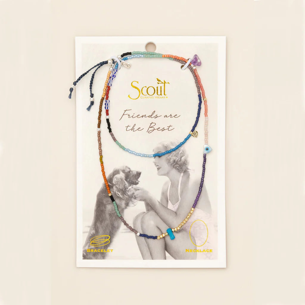 Mixed media beaded bracelet on a branded Scout Jewelry Card