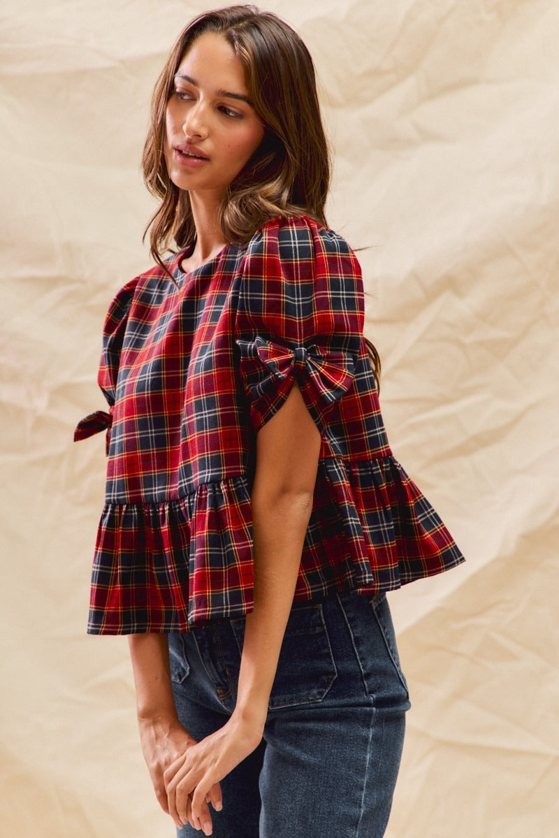 Leah Plaid Blouse