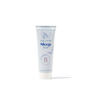 Tube of 'Sleep' body wash on a white background