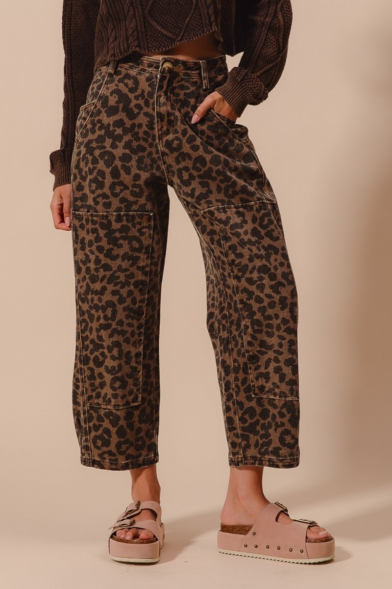 Tianna Leopard Barrel Pants