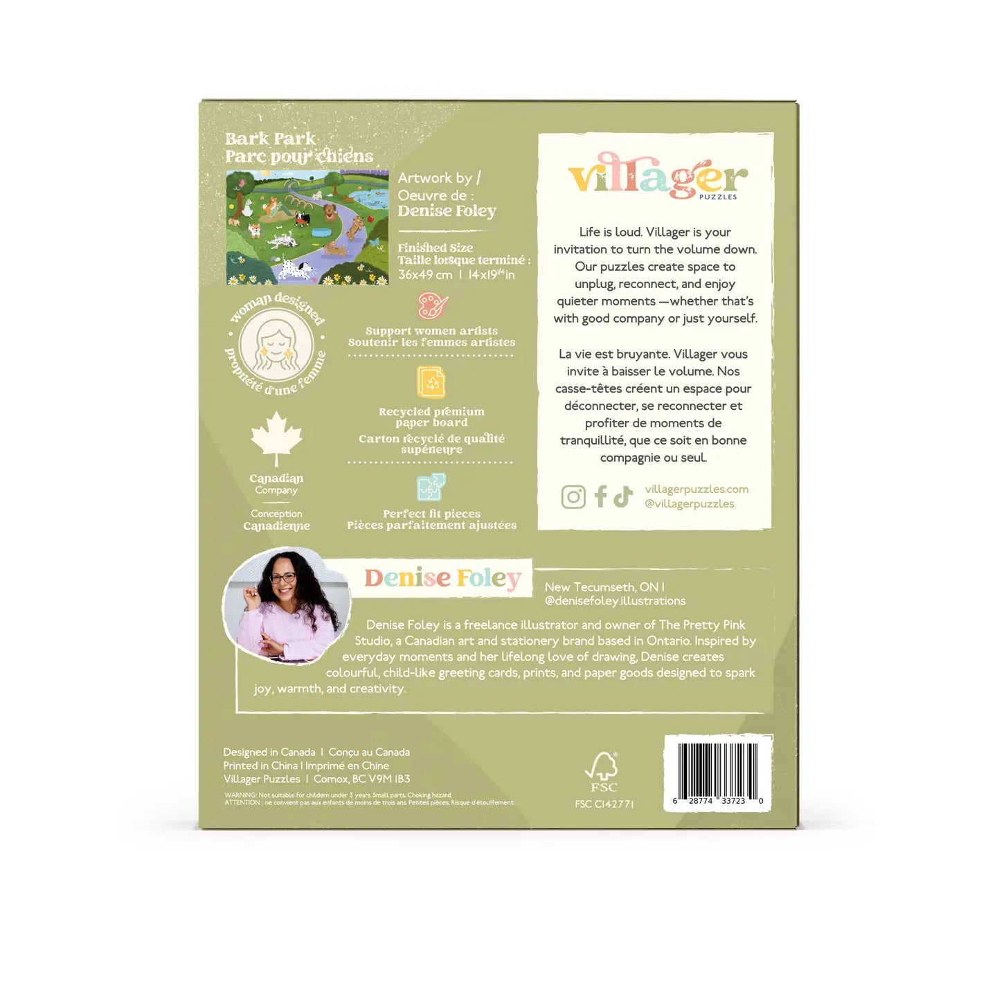 Back cover of a product packaging with branding and text on a white background