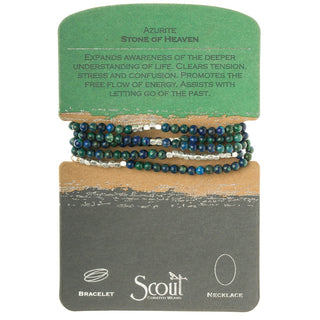 Set of beaded bracelets on a Scout branded card with green and brown design.