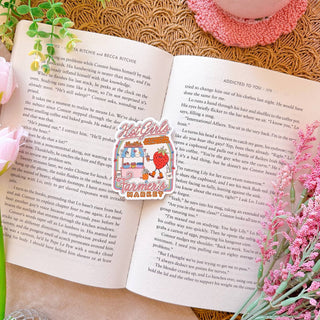 Stickers with a quote 'What a good day to be proud of the progress you've made' on a pink background with confetti and decorative items around.
