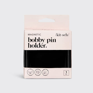 Package of a magnetic bobby pin holder with 'kit-sch' branding on a light gray background.
