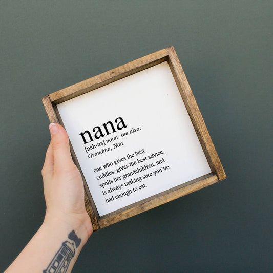 Nana Definition Mini Sign