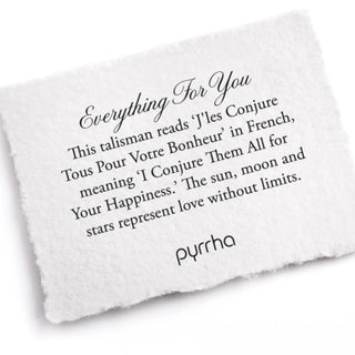 White pouch with black text on a white background
