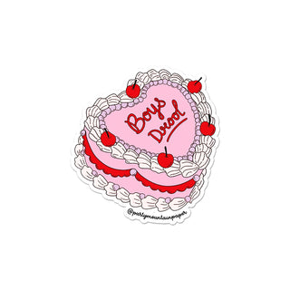 A sticker with the phrase Boys Drool
