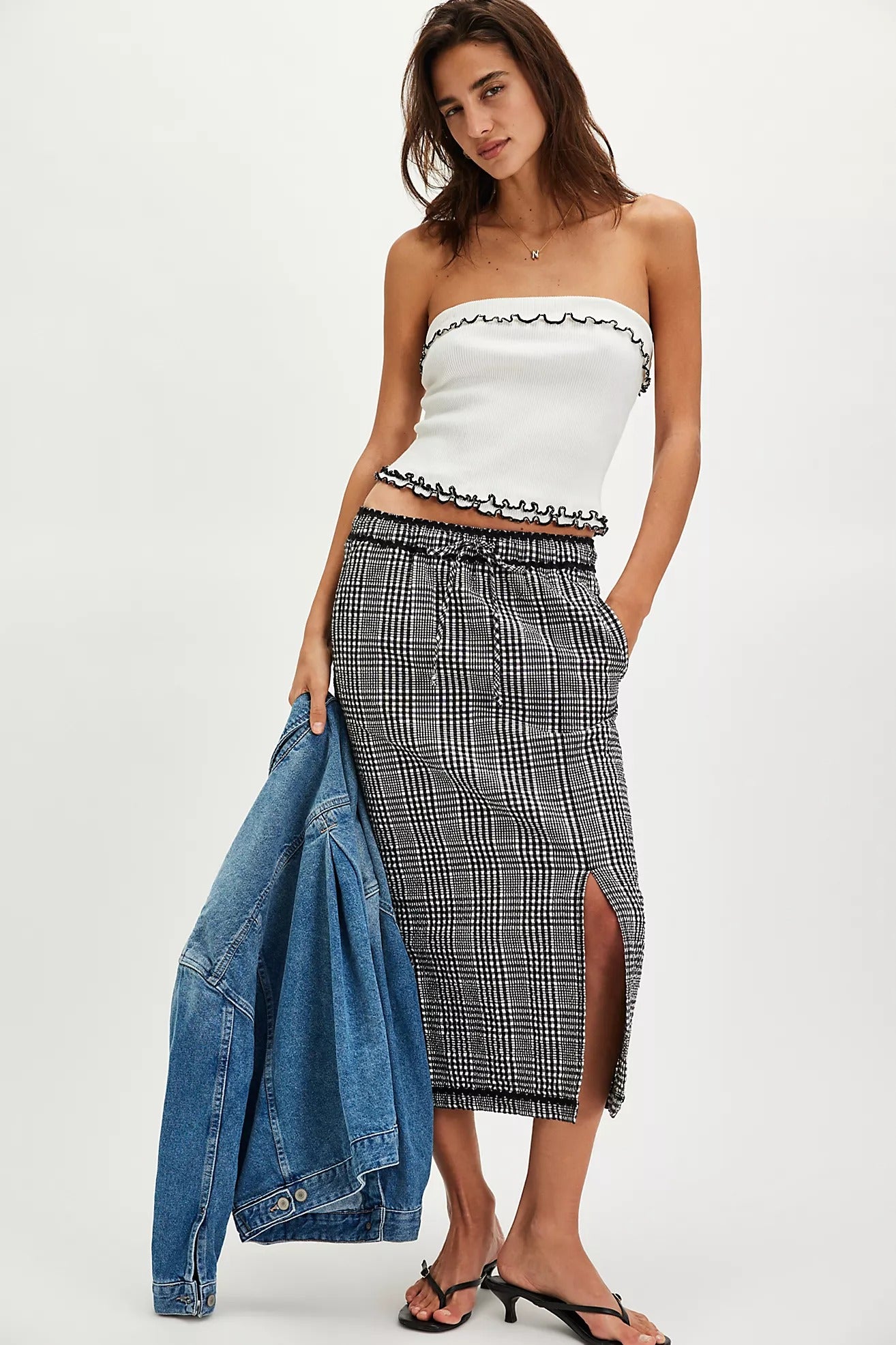 Penelope Gingham Midi Skirt