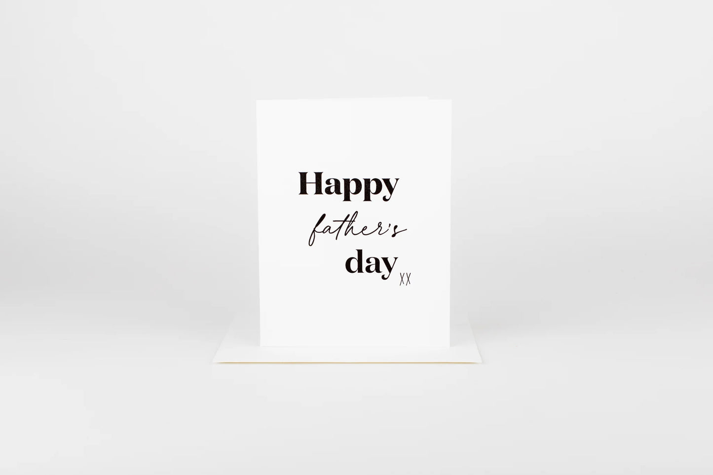 Greeting card with 'Happy Father's Day' text on a white background