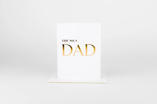 Greeting card with 'The No. 1 Dad' text on a white background