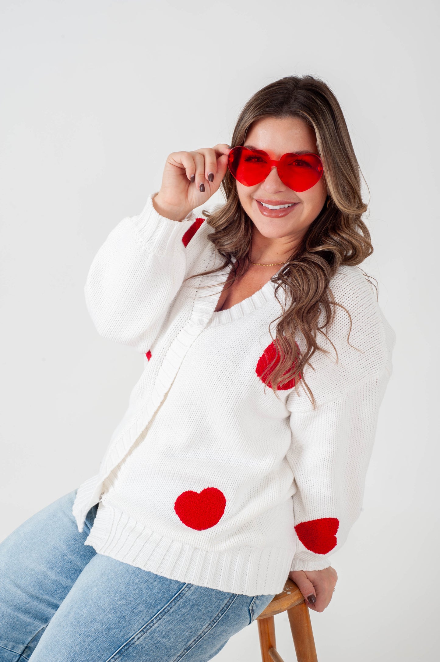 All Over Heart Oversized Cardigan