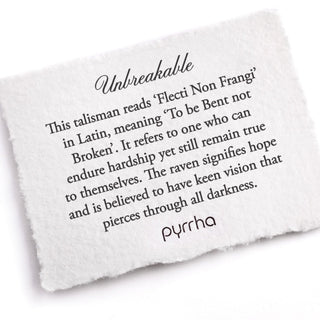 an information card for a Pyrrha Necklace