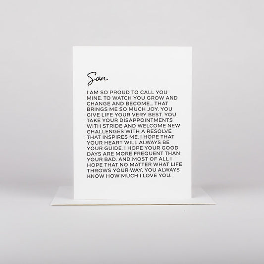 Letter to Family Card