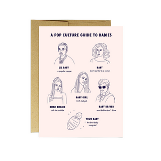 A pop culture guide to babies greeting card. 