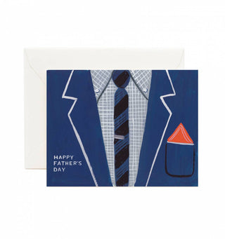 A picture of a card with a suit on it for Father's Day. 