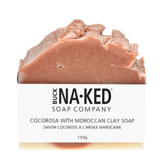 Bar of soap from the Buck Naked Soap Company with a visible label.